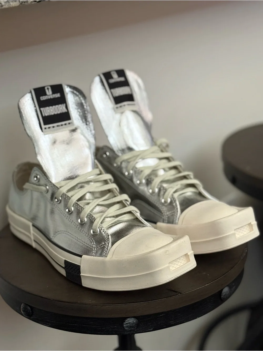 Rick Owens x Converse TURBODRK Chick 70 Silver Sneakers